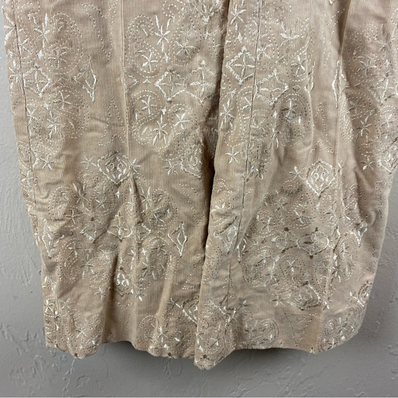 Antonio Melani Maxine Town Country Pants Tan Corduroy Embroidered Floral NWT - Picture 3 of 13